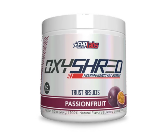 EHPlabs OxyShred Thermogenic Shredding Supplement - Clinically Proven, Promotes Shredding, Energy Booster, Pre Workout, Mood Booster - Passionfruit, 60 Servings