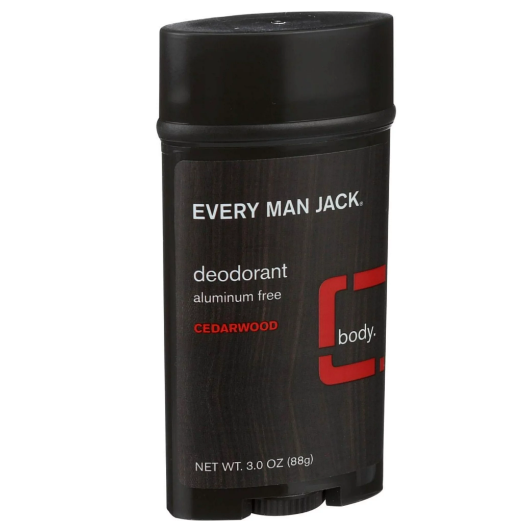 Every Man Jack Deodorant Aluminum Free, Cedarwood 3 oz (Pack of 6)