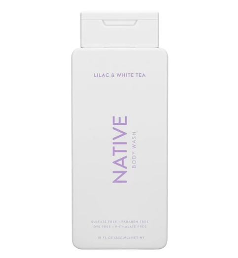 Native Natural Body Wash, Lilac & White Tea, Sulfate Free, Paraben Free, 18 oz